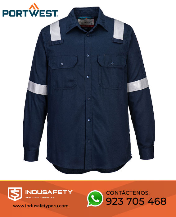  CAMISA IGNÍFUGA CON CINTA REFLECTIVA  PORTWEST - FR720  